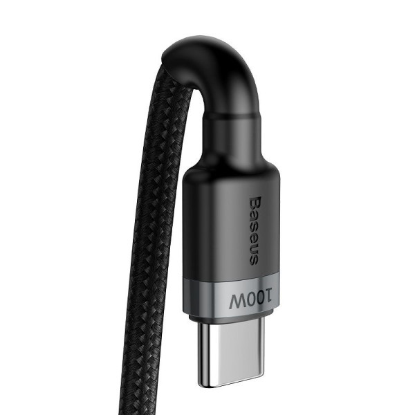 Baseus Cafule PD20 100 W blykstės įkrovimas USB Skirtas Type-C kabeliui 20V 5A 2m pilka+juoda