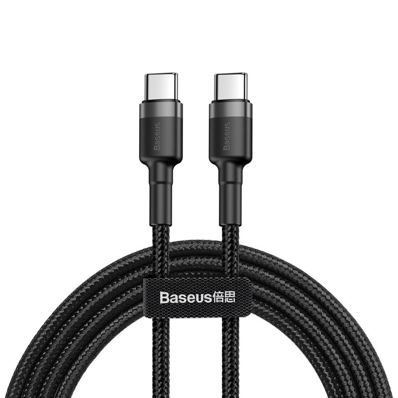 Baseus Cafule PD20 60 W blykstės įkrovimas USB skirtas C tipo kabeliui 20 V 3 A 2 m pilka + juoda Baseus Cafule PD20 60 W blykstės įkrovimas USB skirtas C tipo kabeliui 20 V 3 A 2 m pilka + juoda