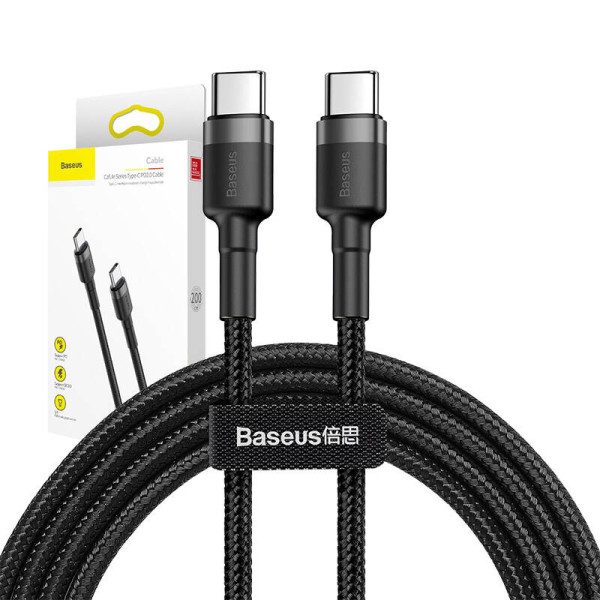 Baseus Cafule PD20 60 W blykstės įkrovimas USB skirtas C tipo kabeliui 20 V 3 A 2 m pilka + juoda