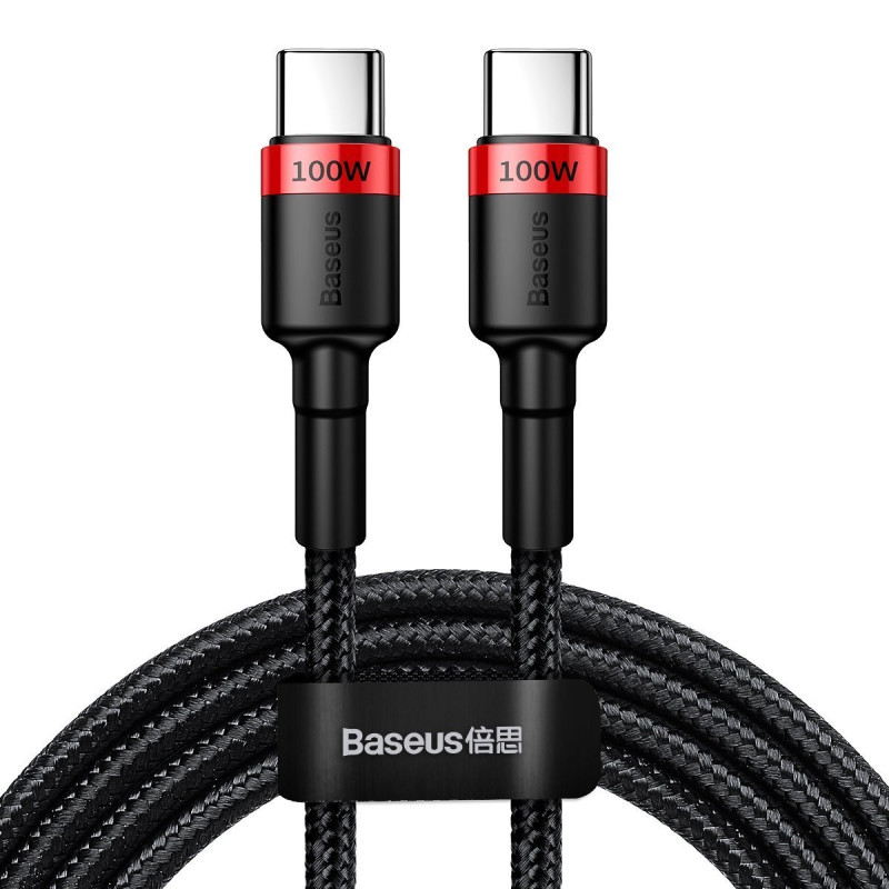 Baseus Cafule PD20 100 W blykstės įkrovimas USB C tipo kabeliui 20V 5A 2m raudona+juoda Baseus Cafule PD20 100 W blykstės įkrovimas USB C tipo kabeliui 20V 5A 2m raudona+juoda