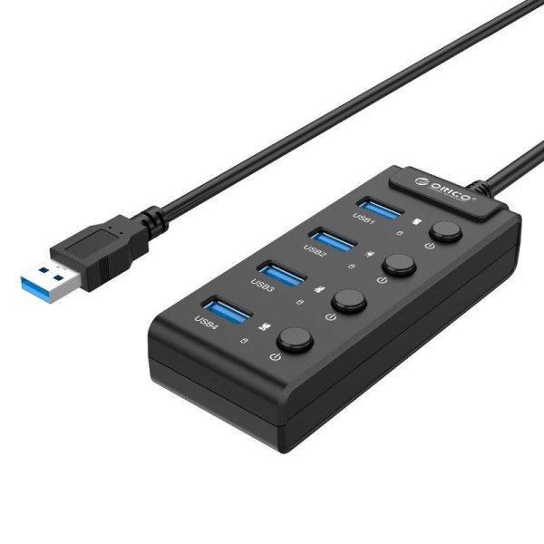 Orico USB 30 Hub su jungikliais 4x USB juoda