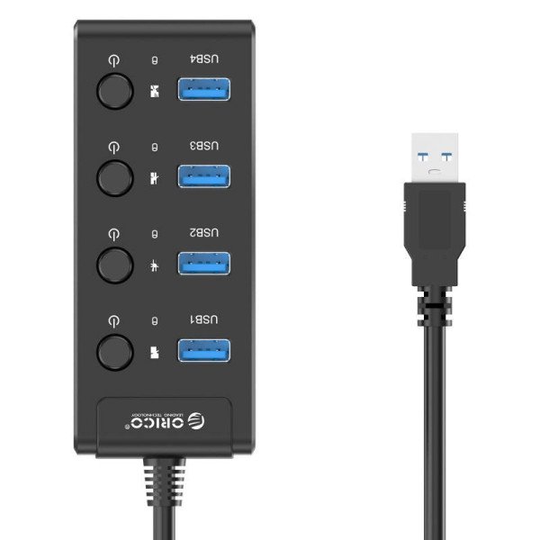 Orico USB 30 Hub su jungikliais 4x USB juoda