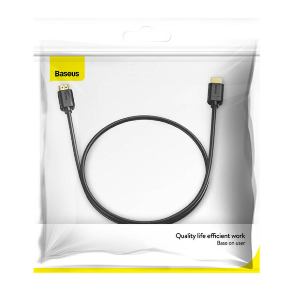 „Baseus“ 2x HDMI 20 4K 60 Hz kabelis 3D HDR 18 Gbps 1 m juodas