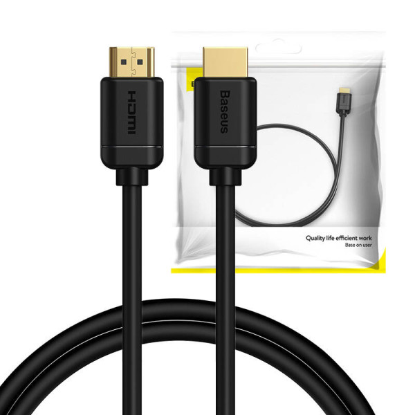 „Baseus“ 2x HDMI 20 4K 60 Hz kabelis 3D HDR 18 Gbps 1 m juodas