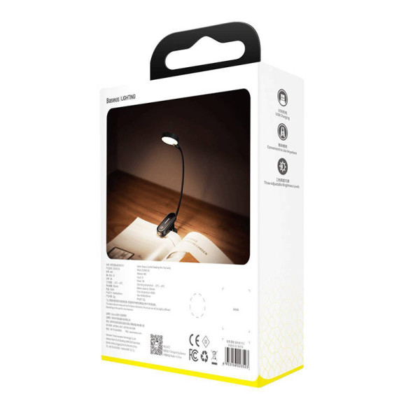 „Baseus“ DGRAD-0G „Comfort Reading Mini Clip“ lempa tamsiai pilka