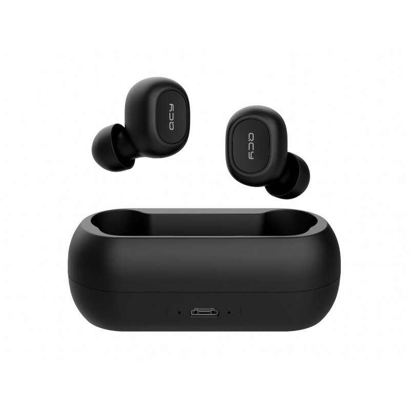 Belaidės ausinės TWS QCY T1C Bluetooth V50 juoda Belaidės ausinės TWS QCY T1C Bluetooth V50 juoda