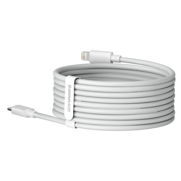 „Baseus Simple Wisdom“ duomenų kabelio rinkinys USB-C su „Lightning PD 20W“ 2 vnt / rinkinys 15 m baltas