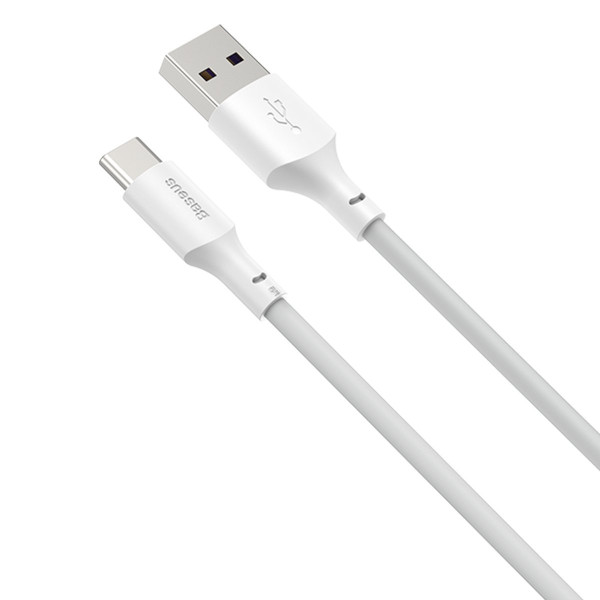 „Baseus Simple Wisdom“ duomenų kabelio rinkinys iš USB į Type-C 5A 2 vnt/komplektas）15 m baltas