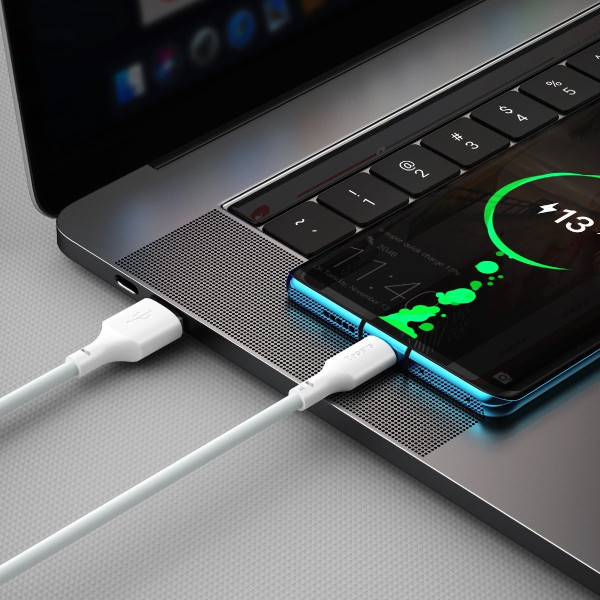 „Baseus Simple Wisdom“ duomenų kabelio rinkinys iš USB į Type-C 5A 2 vnt/komplektas）15 m baltas
