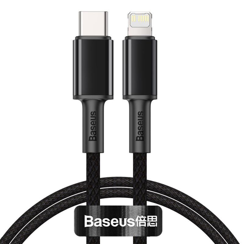 „Baseus“ didelio tankio pintas C tipo kabelis iki „Lightning“ PD 20 W 2 m juodas „Baseus“ didelio tankio pintas C tipo kabelis iki „Lightning“ PD 20 W 2 m juodas