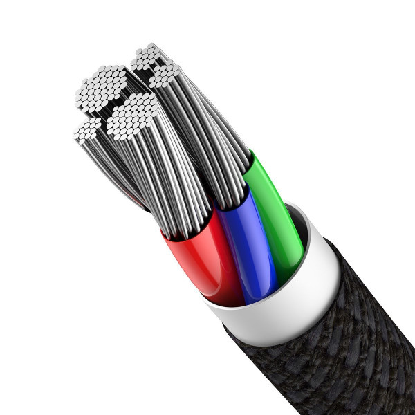 „Baseus“ didelio tankio pintas C tipo kabelis iki „Lightning“ PD 20 W 2 m juodas