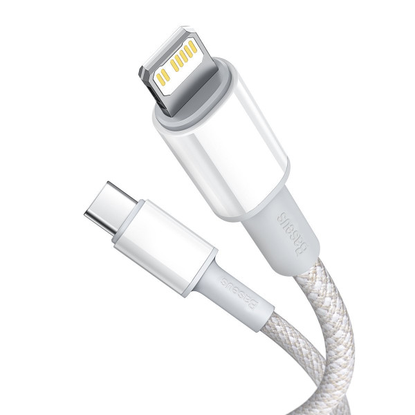 „Baseus“ didelio tankio pintas C tipo kabelis iki „Lightning“ PD 20 W 1 m baltas
