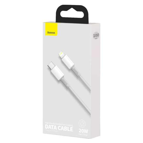 „Baseus“ didelio tankio pintas C tipo kabelis iki „Lightning“ PD 20 W 1 m baltas