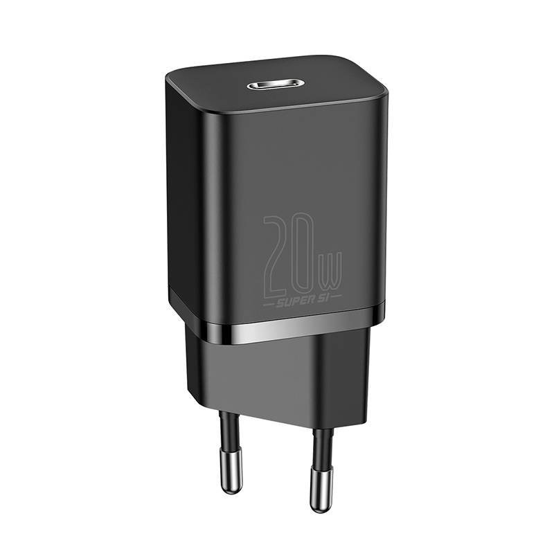 Baseus Super Si greitas įkroviklis 1C 20W juodas Baseus Super Si greitas įkroviklis 1C 20W juodas