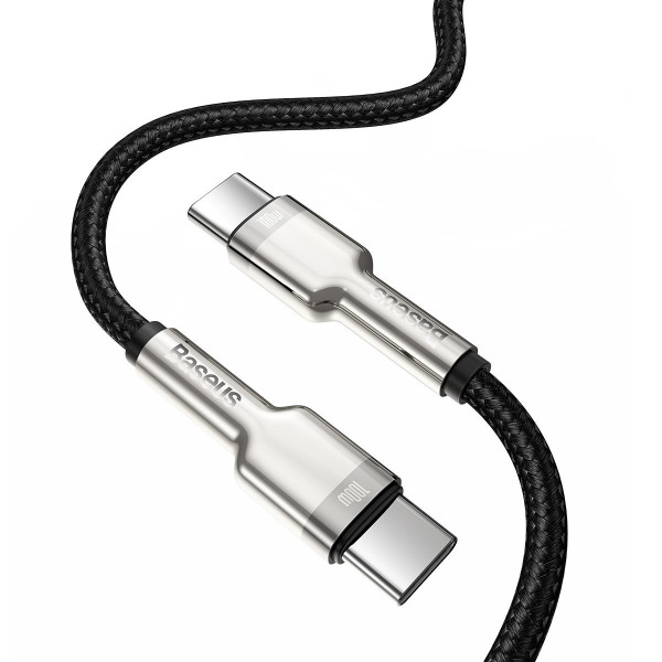Laidas iš USB-C į USB-C Baseus Cafule 100 W 1 m juodas