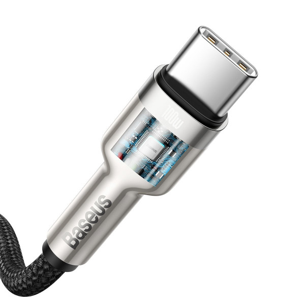 Laidas iš USB-C į USB-C Baseus Cafule 100 W 2 m juodas