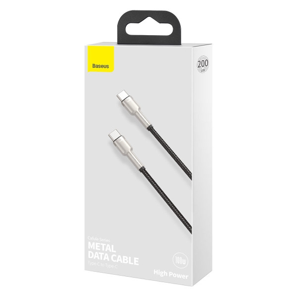 Laidas iš USB-C į USB-C Baseus Cafule 100 W 2 m juodas