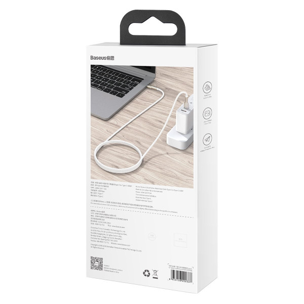 Laidas iš USB-C į USB-C Baseus Cafule 100 W 2 m juodas