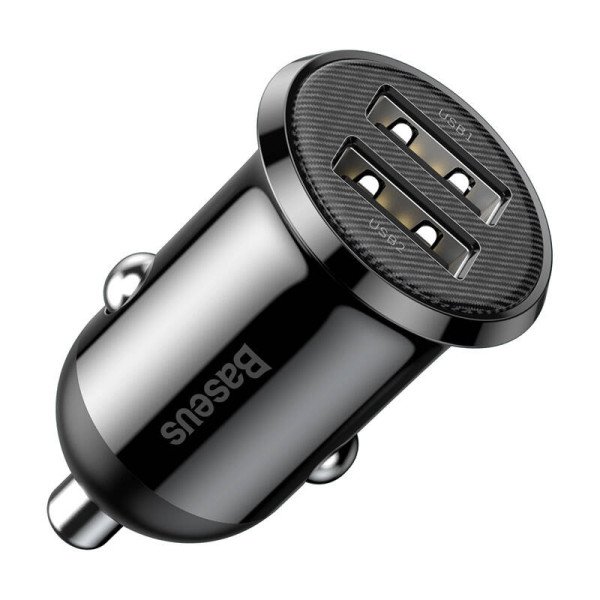 Baseus Grain Pro 2x USB 48A automobilinis įkroviklis juodas