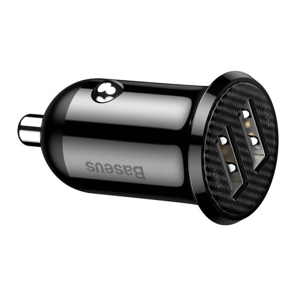 Baseus Grain Pro 2x USB 48A automobilinis įkroviklis juodas