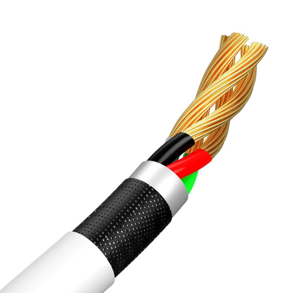 „Baseus Simple Wisdom“ duomenų kabelio rinkinys iš USB į „Micro 21A“ 2 vnt / rinkinys 15 m baltas