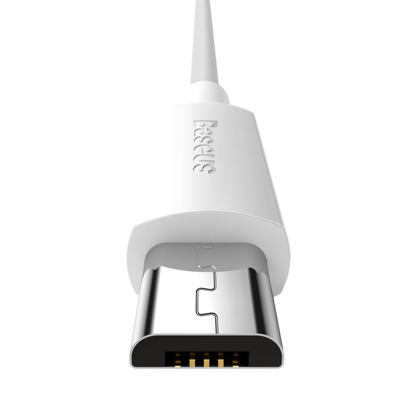 „Baseus Simple Wisdom“ duomenų kabelio rinkinys iš USB į „Micro 21A“ 2 vnt / rinkinys 15 m baltas