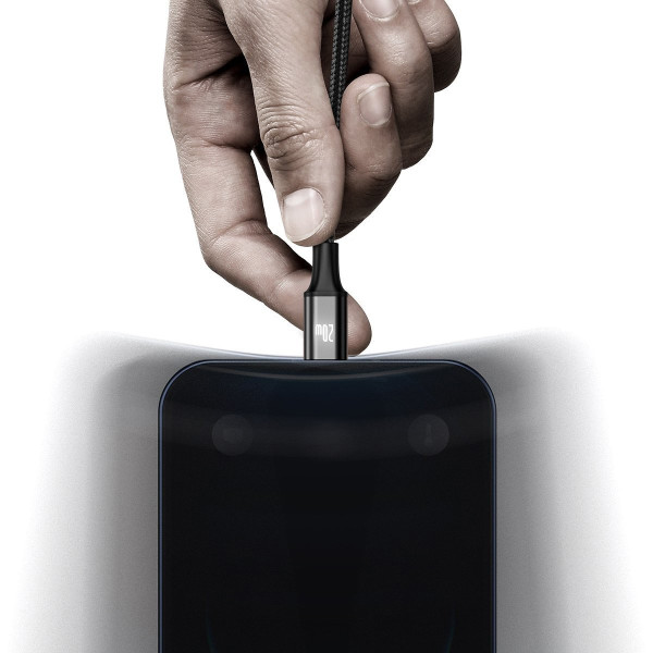 „Baseus Rapid“ serijos „trys viename“ kabelis USB-C skirtas M+L+T 20 W 15 m juodas