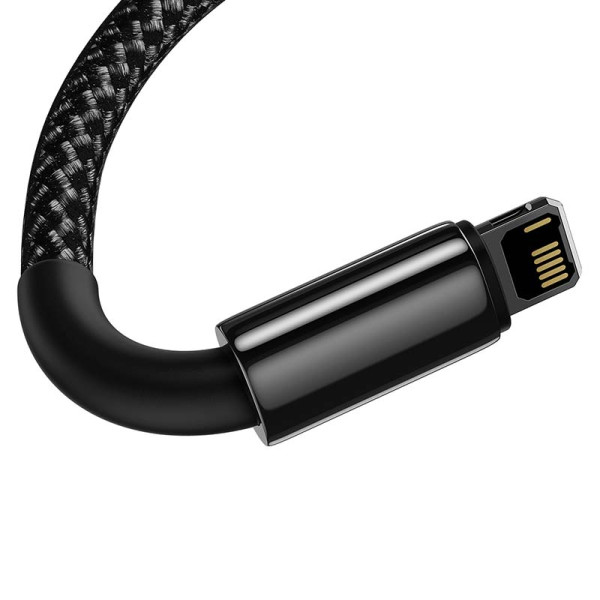 „Baseus“ volframo auksinis USB kabelis iki iP 24A 1 m juodas