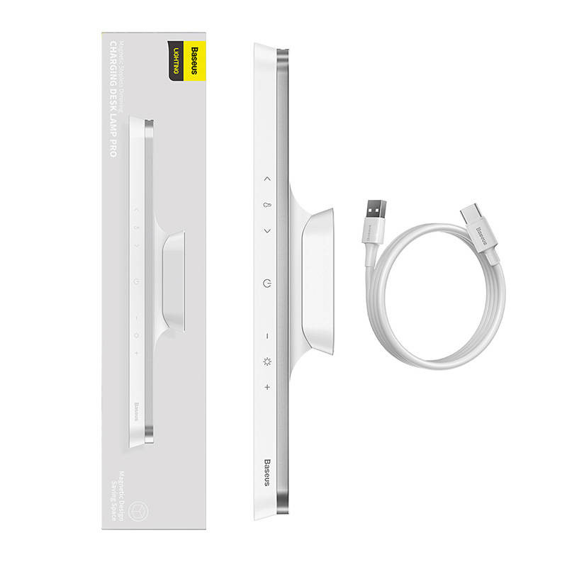 „Baseus Magnetic Stepless Lamp Pro“ su jutikliniu skydeliu balta „Baseus Magnetic Stepless Lamp Pro“ su jutikliniu skydeliu balta