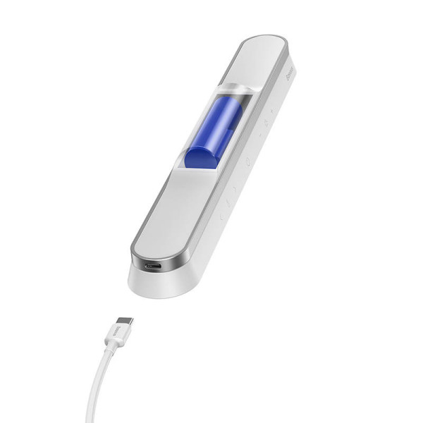 „Baseus Magnetic Stepless Lamp Pro“ su jutikliniu skydeliu balta
