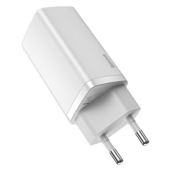 Greitas kelioninis įkroviklis Baseus GaN2 Lite USB+C 65W EU baltas