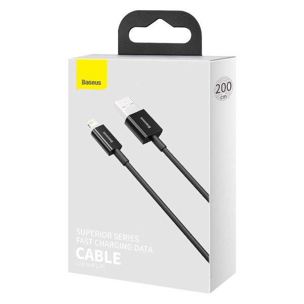 „Baseus Superior“ serijos kabelis iš USB į iP 24A 2m juodas