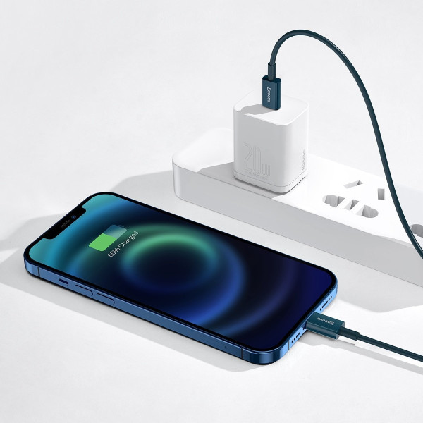 „Baseus Superior“ serijos USB-C laidas iki „iP“ 20 W PD 1 m mėlynas