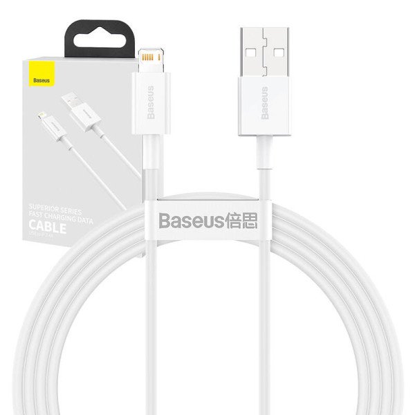 „Baseus Superior“ serijos USB kabelis su „Lightning 24A“ 15 m baltas