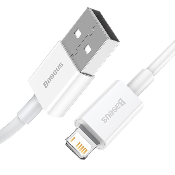 „Baseus Superior“ serijos USB kabelis su „Lightning“ 24 A 025 m baltas