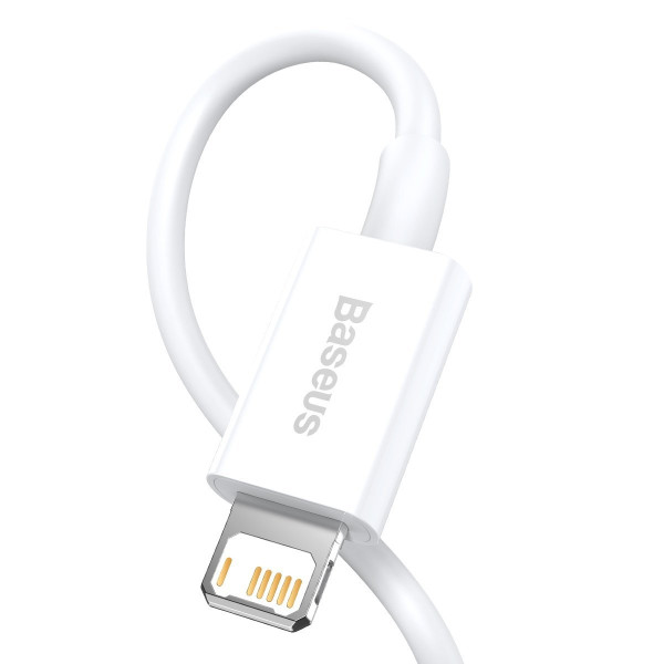 „Baseus Superior“ serijos USB kabelis su „Lightning“ 24 A 025 m baltas