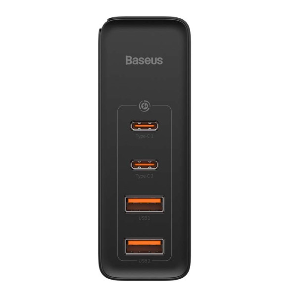 Kelioninis įkroviklis Baseus GaN2 Pro Quick 2x USB + 2x USB-C 100W EU juodas