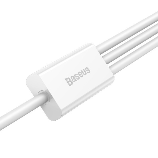USB kabelis 3in1 Baseus Superior Series USB į mikro USB / USB-C / Lightning 35A 12m balta