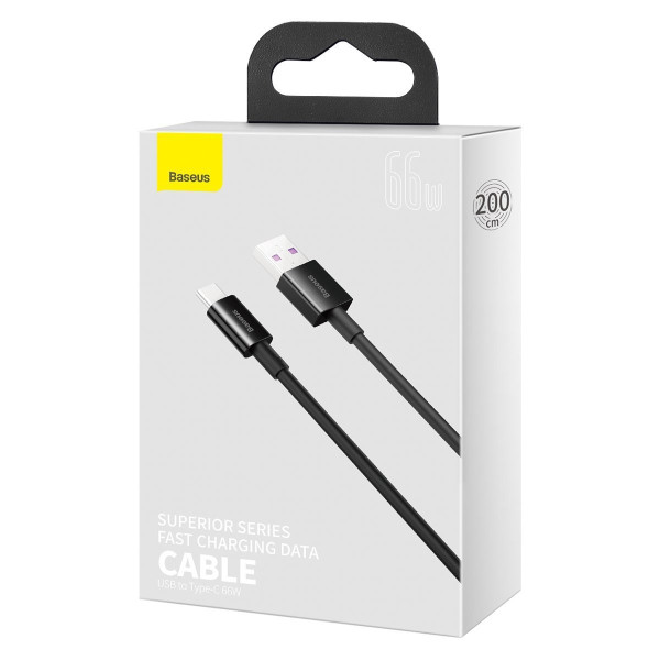 „Baseus Superior“ serijos kabelis iš USB į USB-C 66 W 2 m juodas