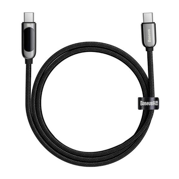 „Baseus“ ekrano kabelis USB-C iki C tipo 100 W 1 m juodas