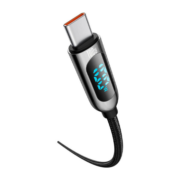 „Baseus“ ekrano kabelis USB-C iki C tipo 100 W 1 m juodas