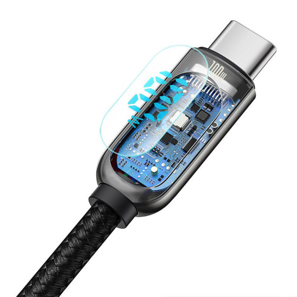 „Baseus“ ekrano kabelis USB-C iki C tipo 100 W 1 m juodas