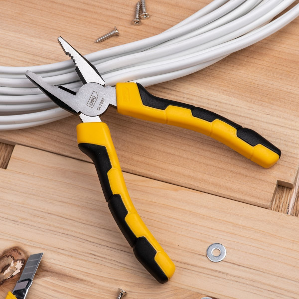 Kombinuotos replės 7 colių Deli Tools EDL2007 geltonos