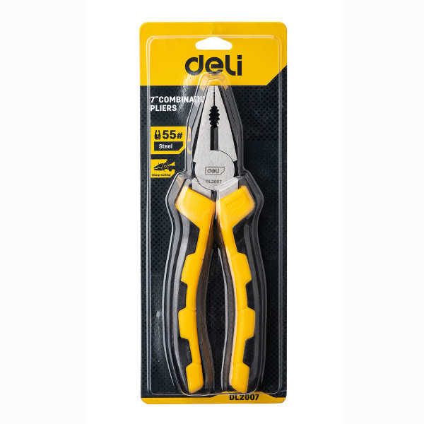 Kombinuotos replės 7 colių Deli Tools EDL2007 geltonos