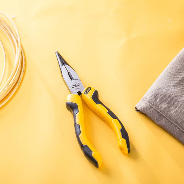 Ilgos nosies replės 6 Deli Tools EDL2106 geltona