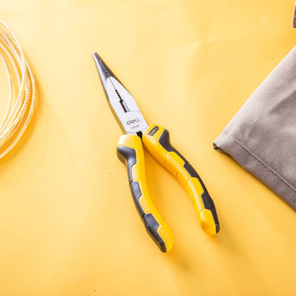 Ilgos nosies replės 8 Deli Tools EDL2108 geltona