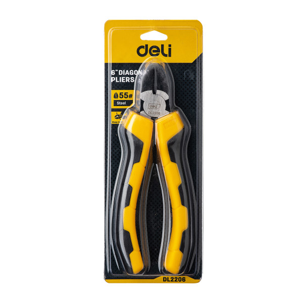 Įstrižainės replės 6 Deli Tools EDL2206 geltona