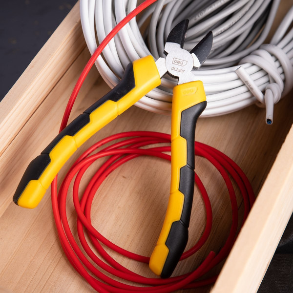 Įstrižainės replės 7 Deli Tools EDL2207 geltona