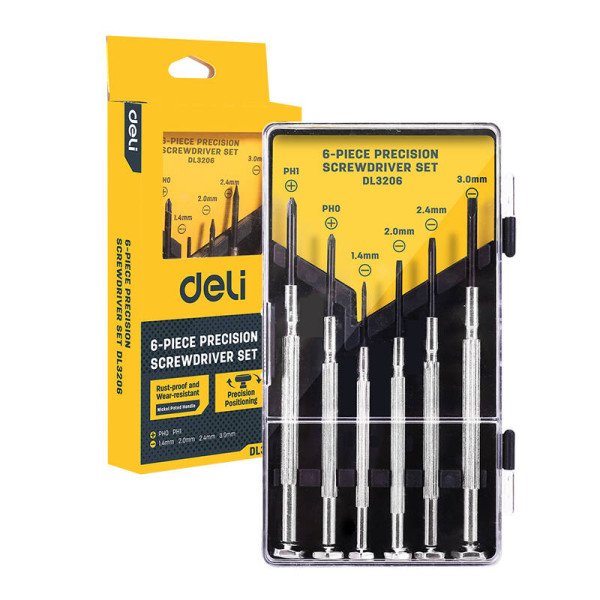 Tiksliųjų atsuktuvų rinkinys 6 vnt Deli Tools EDL3206