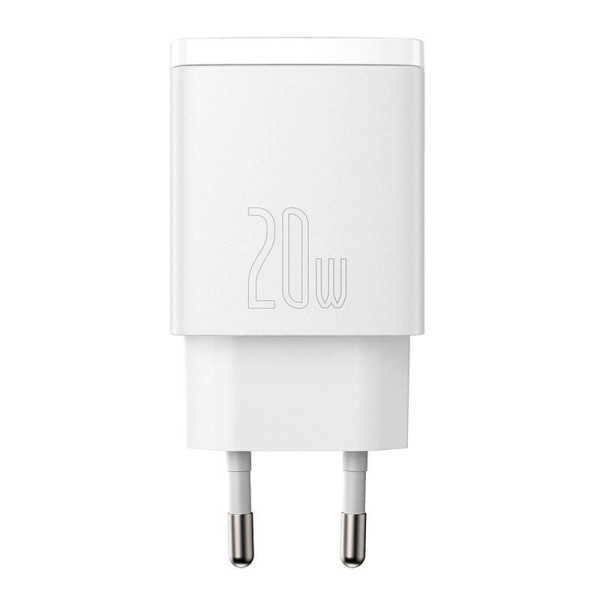 „Baseus“ kompaktiškas greitas įkroviklis USB USB-C 20 W balta